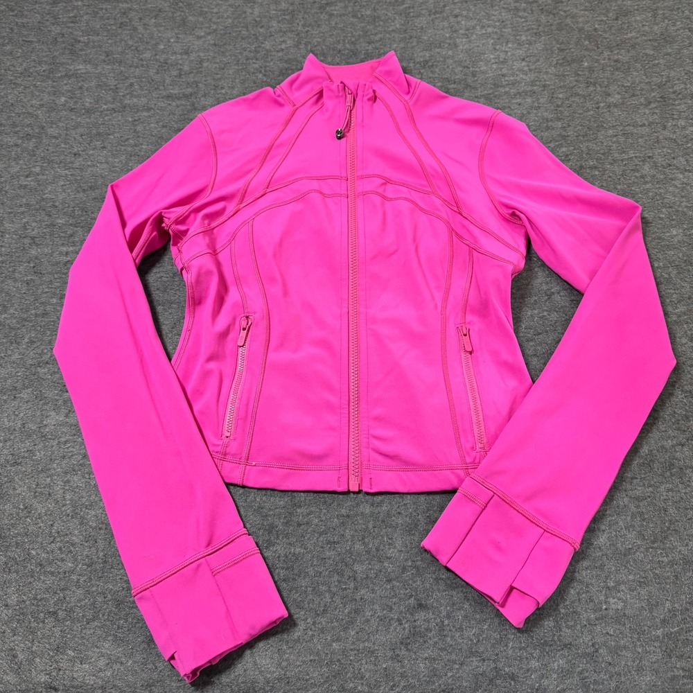 Lululemon Define Jacket Pink Full Zip Luon Yoga Activewear Size 8 LW3HJFS